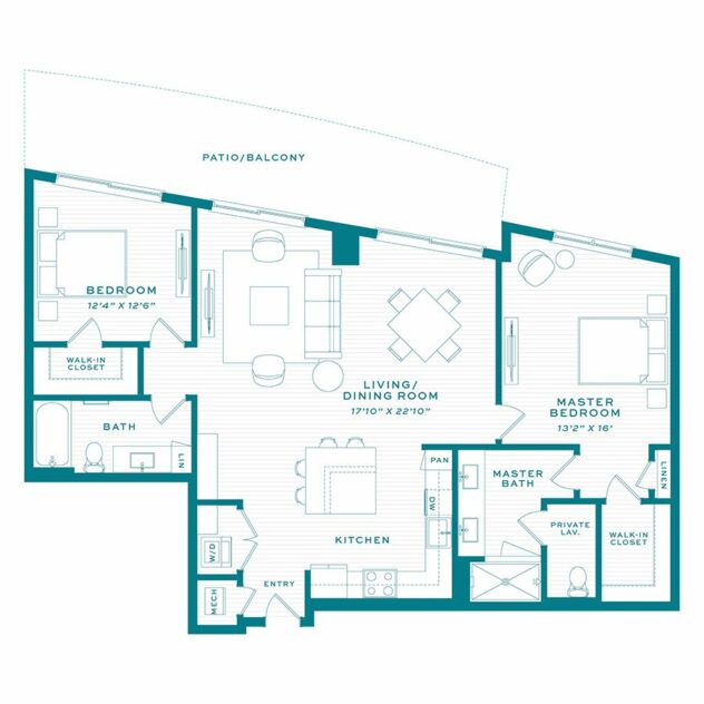 Rendering of the B8 floor plan